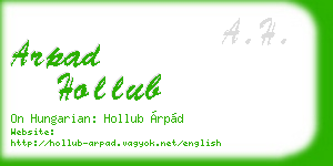 arpad hollub business card